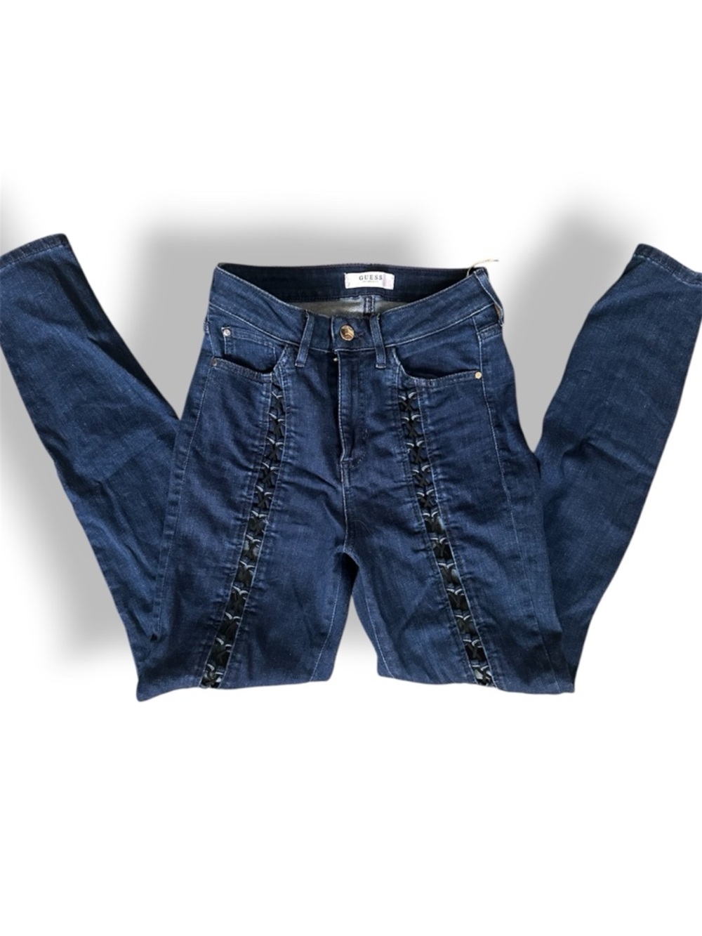 Y2K Inspired Guess Lace-Up High Waisted Skinny Jeans Size 27 - Picture 7 of 14